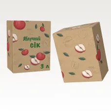Картонная коробка для яблочного сока 168х98х210 мм, для пакета Bag-in-Box 3 л, бурая Т25 Е под краник
